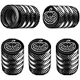 Tire Valve Stem Cap Cover - (5 Pack) Tire Air Cap Metal with Plastic Liner Corrosion Resistant Leak-Proof Halloween Pumpkin Car Decoration Accessories Black