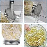 Hisredsun Seed Sprouting Jar Kit 2x1000ml Wide Mouth Stainless Lids Tray Stand view 4