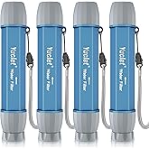 Yuclet 4 Pack Water Filter Straw, Portable Personal Water Filtration System, Water Purifier Survival, Emergency Preparedness for Camping Hiking Drinking Travel Hunting and Family Outing