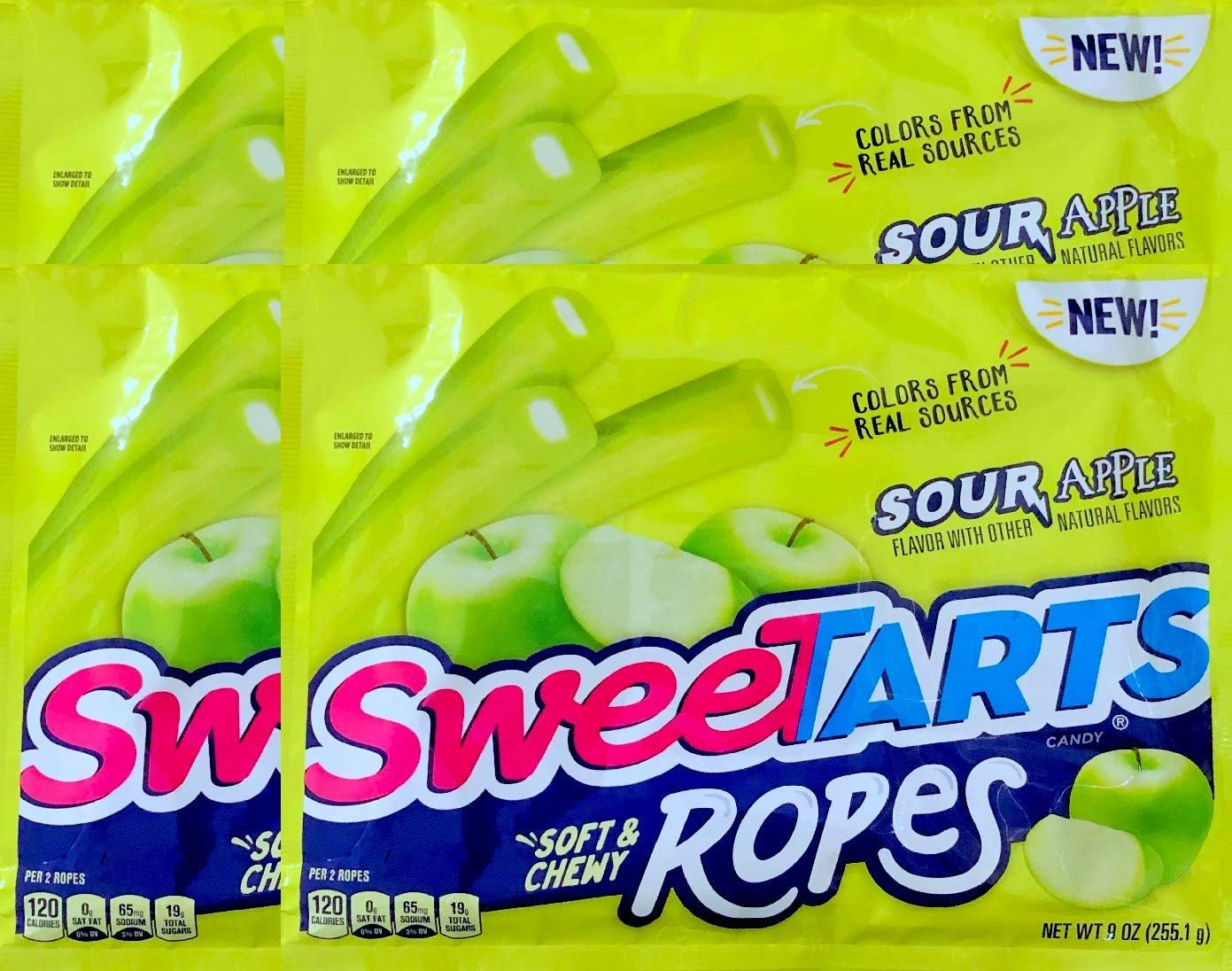 NEW Sweetarts Sour Apple Soft & Chewy Ropes Net Wt 9oz (2)