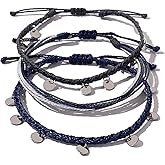 FANCY SHINY String Ankle Bracelets Waterproof Rope Anklets Braided Beach Boho Coin Anklets Cute Friendship Foot Jewelry for Women