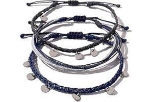 FANCY SHINY String Ankle Bracelets Waterproof Rope Anklets Braided Beach Boho Coin Anklets Cute Friendship Foot Jewelry for Women Teen Girls