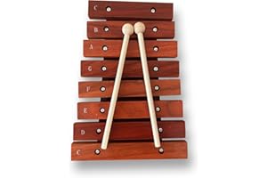 summvox 8 Notes Wooden Xylophone with 2 Wooden Mallets,Wooden Glockenspiel,Birthday Gift,Music Tools,Perfect for Beginners (Simple packaging,Environmental priority)