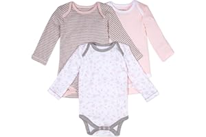 Burt's Bees Baby baby-girls Bodysuits, 3-pack Long & Short-sleeve One-pieces, 100% Organic CottonBodysuit