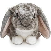 Living Nature Grey Dutch Lop Eared Rabbit Stuffed Animal | Fluffy Rabbit Animal | Soft Toy Gift for Kids | 10 inches
