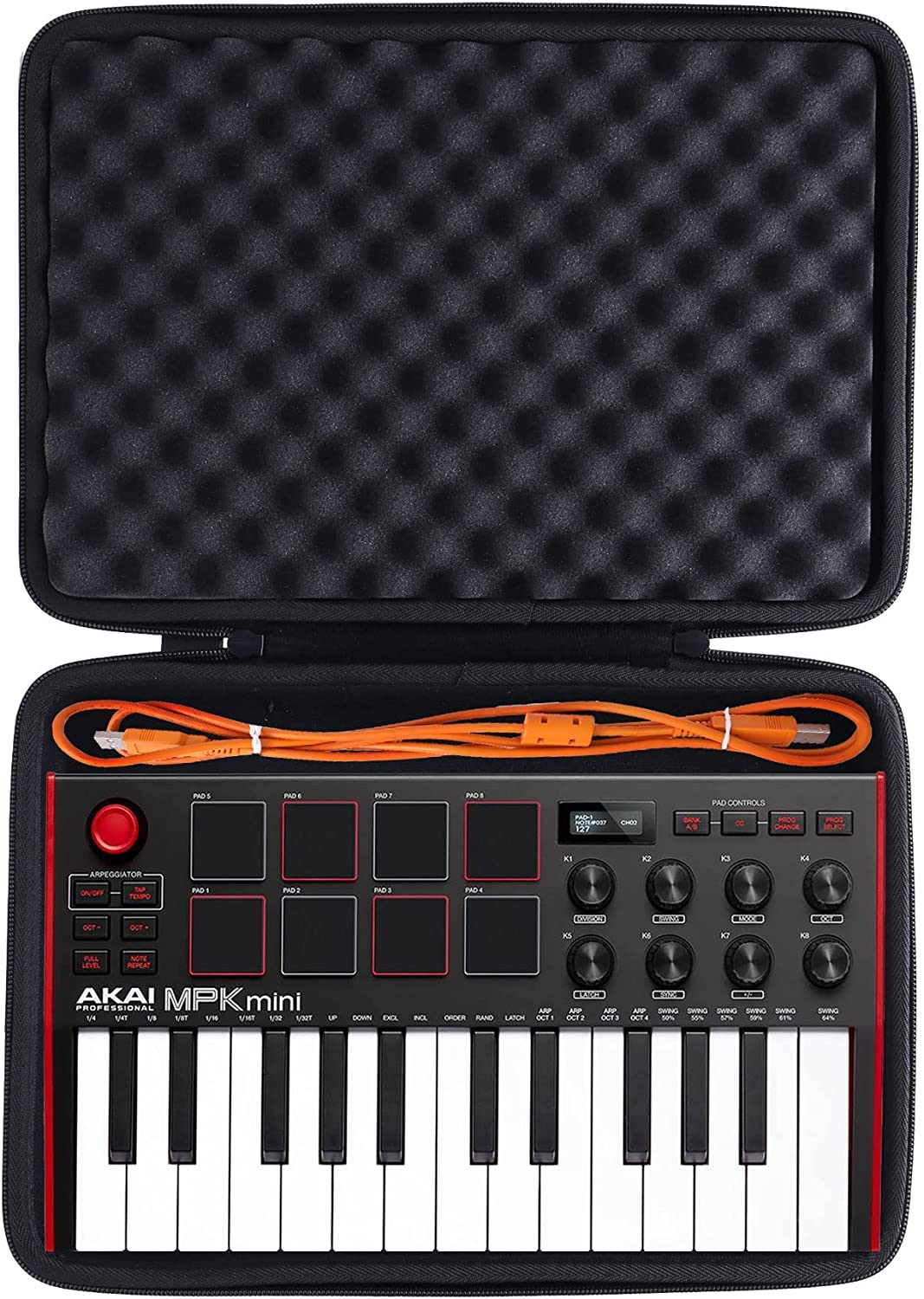 co2CREA Travel Hard Case for AKAI Professional MPK Mini MK3 / MPK Mini Play MK3 25 Key USB MIDI Keyboard Controller,Case Only