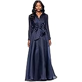 Betsy & Adam Womens Xscape Women's Halter Mock Neck Ruffle Knee Length Dress