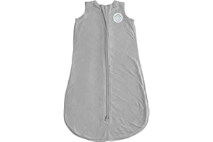 DREAMLAND BABY Bamboo Viscose Sleep Sack (0-6 Months). Ultra Soft Blanket w/ 2-Way Zipper. 97% Viscose, 3% Spandex (Grey)