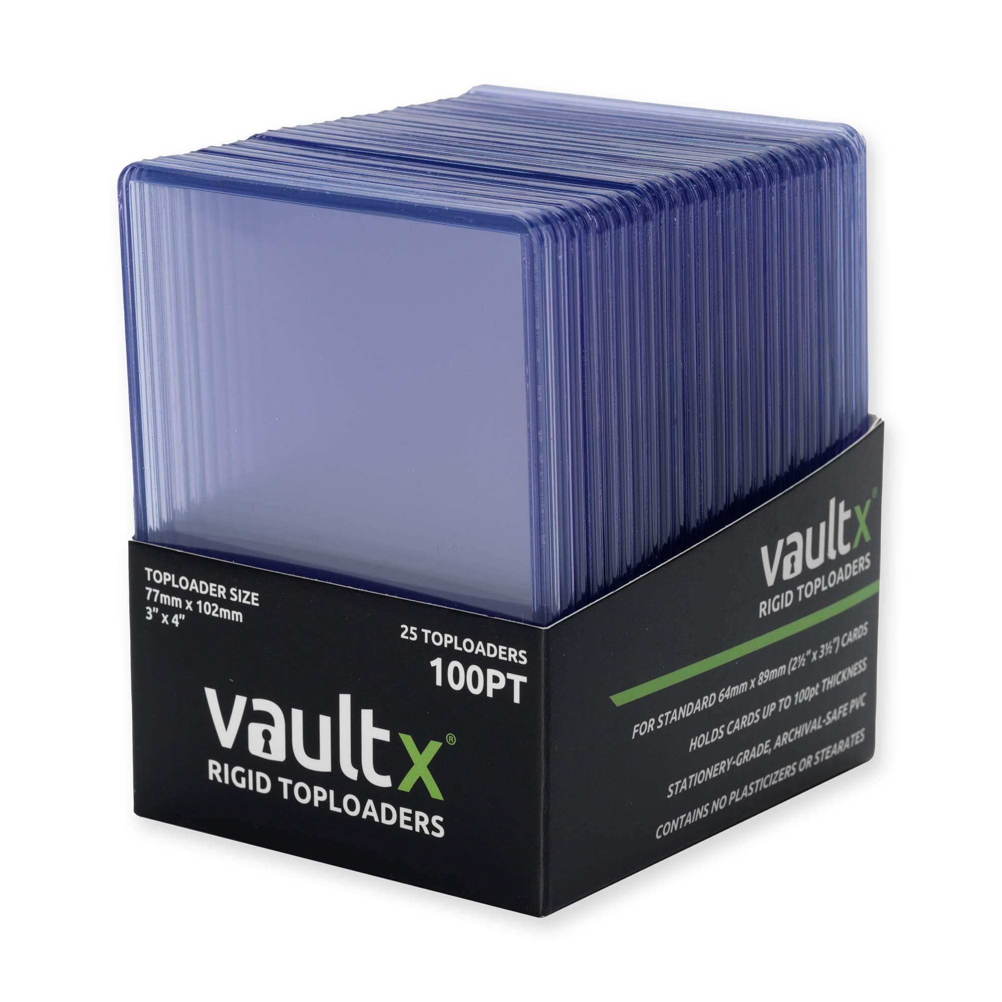 Vault X Toploaders 100pt, Trading Cards, Premium Extra Thick, 3" x 4" Seamless Rigid Card Holders, Hard Sleeves, Clear Protection for Collectible Card Games, Sports, TCG (25 Pack) — image 1