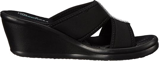 skechers women's rumblers 2 strap slide wedge sandal