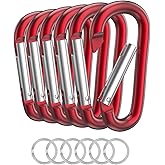 Carabiner Keychain Clip -3" Aluminum Carabiner D Ring, Caribeener Clips, Spring Snap Hook for Keychain Clip
