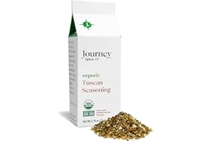 Organic Tuscan Seasoning by Journey Spice Co. | Salt-Free, Sugar-Free, Non-GMO, MSG-Free | Mediterranean Italian Spice Herb Blend for Chicken, Pork, Poultry, Meat, Pasta, Pizza, and More | 2.7 oz. | Resealable/Reusable Cap