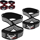 BEAST RAGE Heavy Duty Lifting Wrist Straps for Weightlifting, Figure 8 Loop Powerlifting Deadlift Strap Wraps Weights Padded Support Professional Fitness Gym Bodybuilding