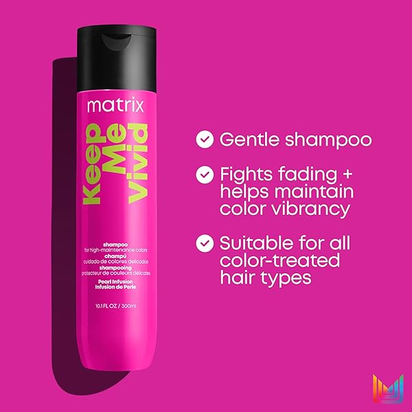 MATRIX KEEP ME VIVID SHAMPOO | PROLONGS COLOR VIBRANCY, PREVENTS FADING & ENHANCES SHINE | SULFATE-FREE | FOR DRY, SEMI-PERMANENT AND COLOR TREATED HAIR | SALON PROFESSIONAL SHAMPOO