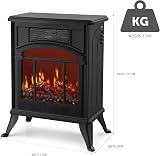 NETTA Electric Fireplace Stove Heater 1900W Real Flame Log Effect Freestanding view 7