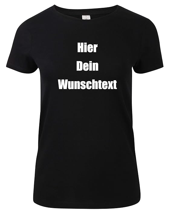 4YourShirt - Damen T-Shirt Bedrucken mit dem Amazon Tshirt Designer. T-Shirt selber gestalten. T-Shirt Druck. T-Shirt mit Wun