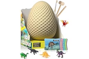 EARTH'SCODE Easter Jumbo Dinosaur Eggs Excavation Dig Kit, Dino Egg with 12 Unique Dinosaurs Toys Inside, Discover Dinosaurs Archaeology Science STEM Crafts Gifts for Boys & Girls