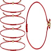 12 Pcs 7 Knots Red String Bracelet, Adjustable Cord Protection Bracelet | Kabbalah Red String Bracelet, Adjustable Knot Cord for Protection Women Men Good Luck, Ideal Gift for Family, Friends