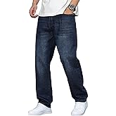 JMIERR Mens Classic Relaxed Fit Jeans Stretch Casual Baggy Denim Pants
