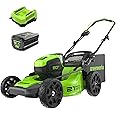 Greenworks 80V 21" Brushless Cordless (Push) Lawn Mower (75+ Compatible Tools), 4.0Ah Battery and 60 Minute Rapid Charger Inc