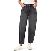 kensie Jeans for Women The Jessica Retro Luxe High-Rise Seamed Front Barrel 28-Inch Inseam, Sizes 0-12