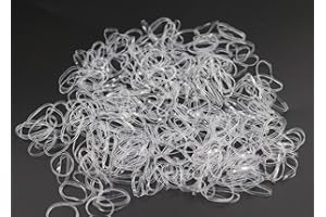 Ruwado 300 Pcs Clear Rubber Band Elastic Mini No Crease Soft Hair Ties for Baby Girls Women Toddler Kids Ponytail Dreadlock W
