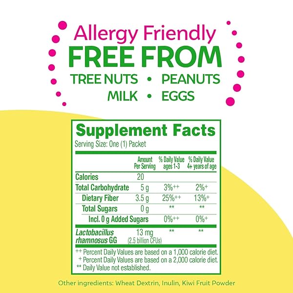 CULTURELLE KIDS PROBIOTIC + FIBER PACKETS (AGES 1+) – 60 COUNT – DIGESTIVE HEALTH & IMMUNE SUPPORT – HELPS RESTORE REGULARITY
