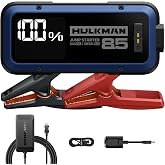 Hulkman Alpha 85 2000A Smart Battery Jumper Starter Portable for 12V Vehicles,Car Starter Jump Box with 65W Fast Charger,3.3" LED Display, 5 Lighting Modes, Jump Pack, for Up to 8.5L Gas &amp; 6.0L Diesel