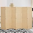 Corelax Room Divider Privacy Screen with Natural Bamboo,4-Panel 5-Panel 6-Panel Folding Privacy Screens,Freestanding Room Divider