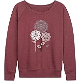 Instant Message - Mandala Flowers - Women's Lightweight French Terry Long Sleeve Shirt