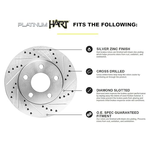 Hart Brakes Rear Brakes and Rotors Kit |Rear Brake Pads| Brake Rotors and Pads| Ceramic Brake Pads and Rotors |fits 1997-2015 Acura CSX ILX; Honda : Hart Brakes Front Rear Brakes and Rotors Kit |Front