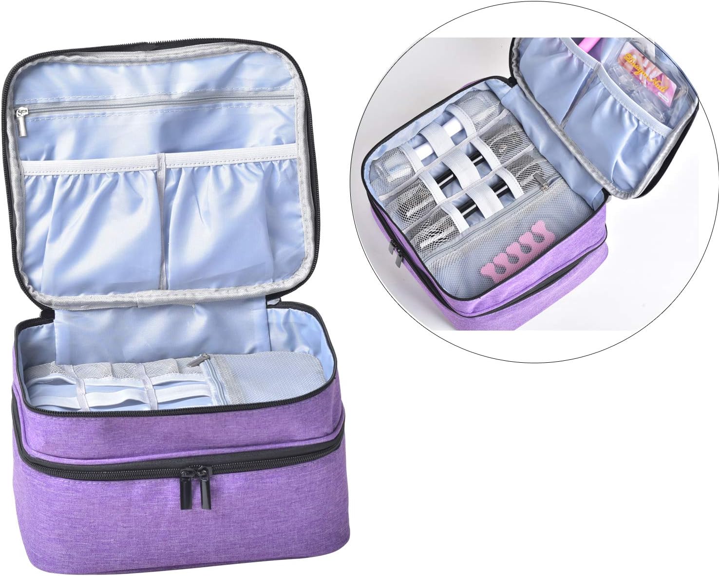 Double-Layer Nail Varnish Storage Case, Essential Oil Bag for for Nail Varnishes and Manicure Nail Varnish Holder - Image 4