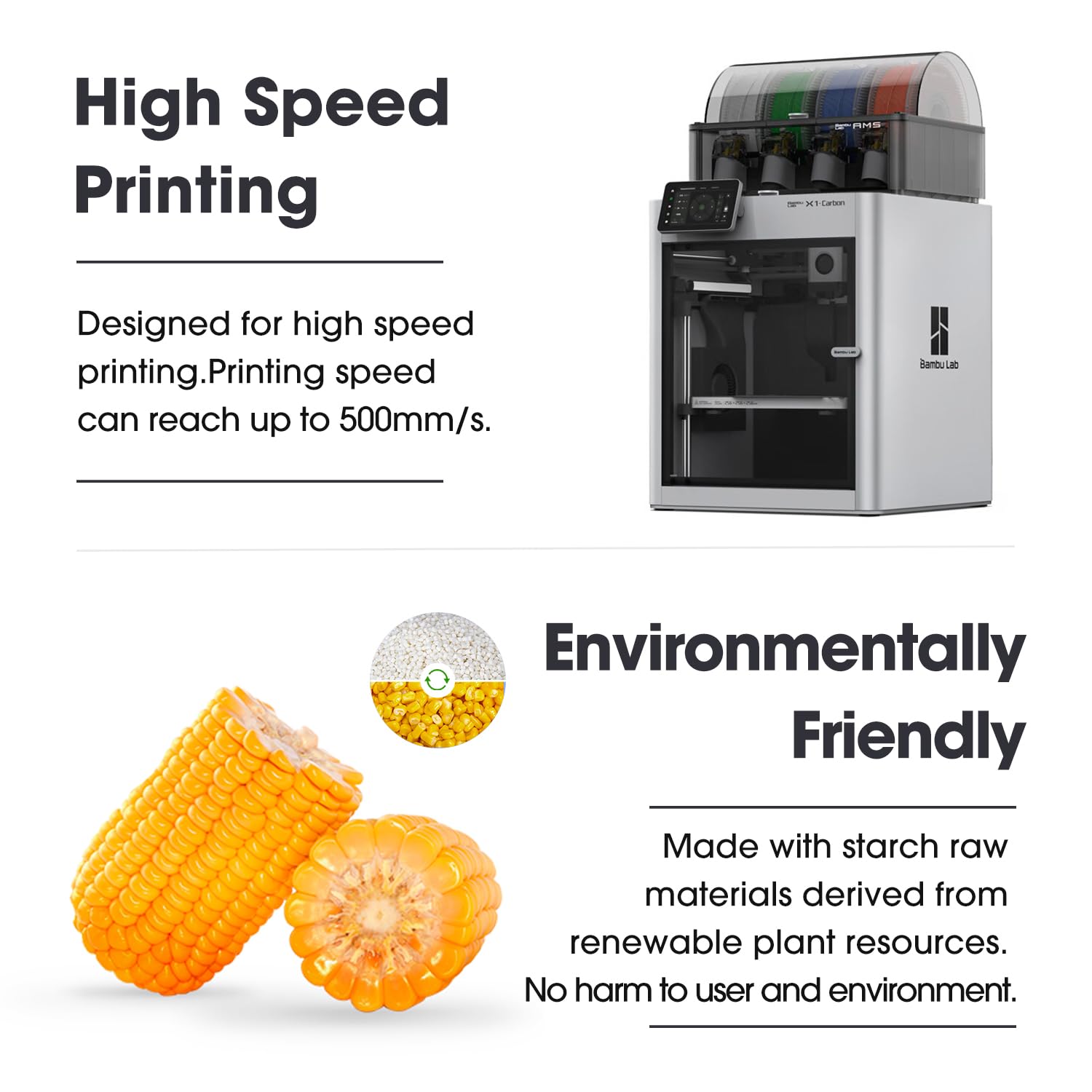 eSUN PLA Refill Filament 1.75mm, Spulenloses 3D Druck Filament Maßgenauigkeit +/- 0.05mm, 1KG Spule (2.2 LBS) Speedy PLA Filament für Hochgeschwindigkeitsdrucker, Weiß 6