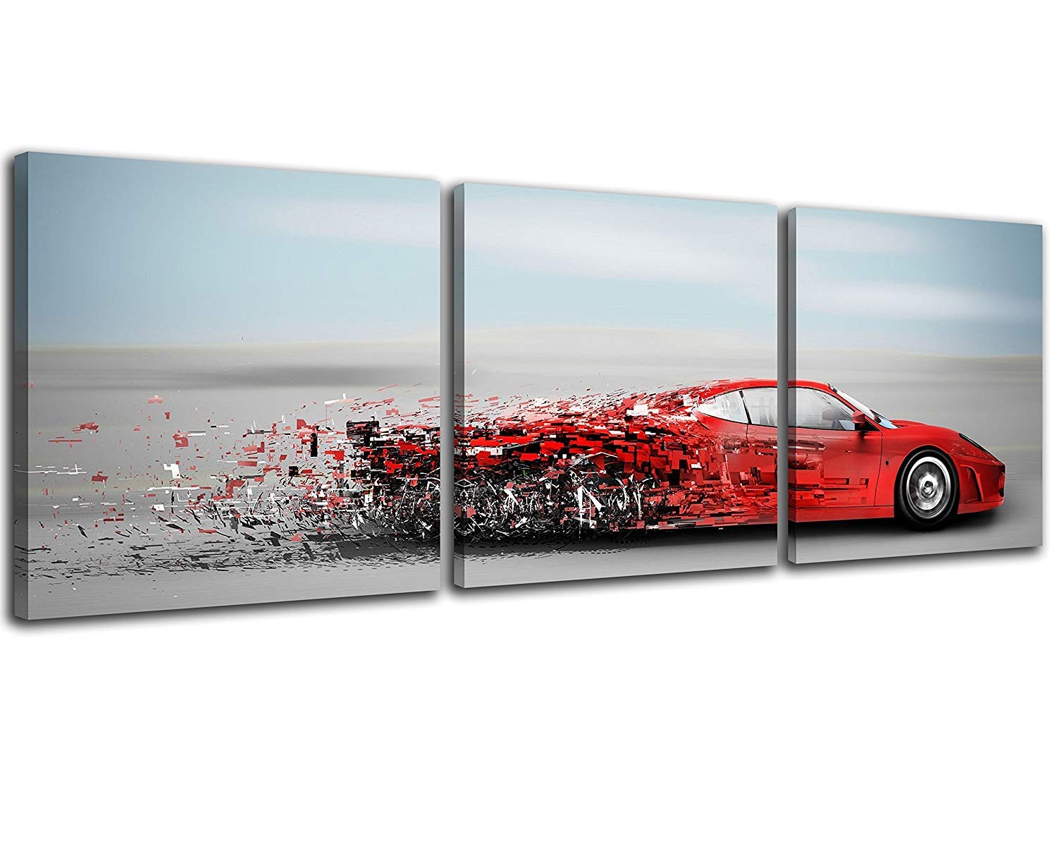 SotRong Art Abstract Red Speedy Car Wall Art Sports Car Canvas Prints