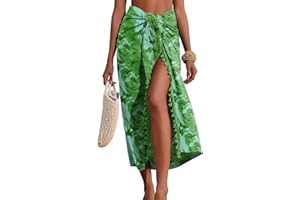 AI'MAGE Sarong Wraps for Women Long Beach Swimsuit Cover Up Swimwear Pareo with Tassels Bikini Skirt Coverup for Bathing Suit