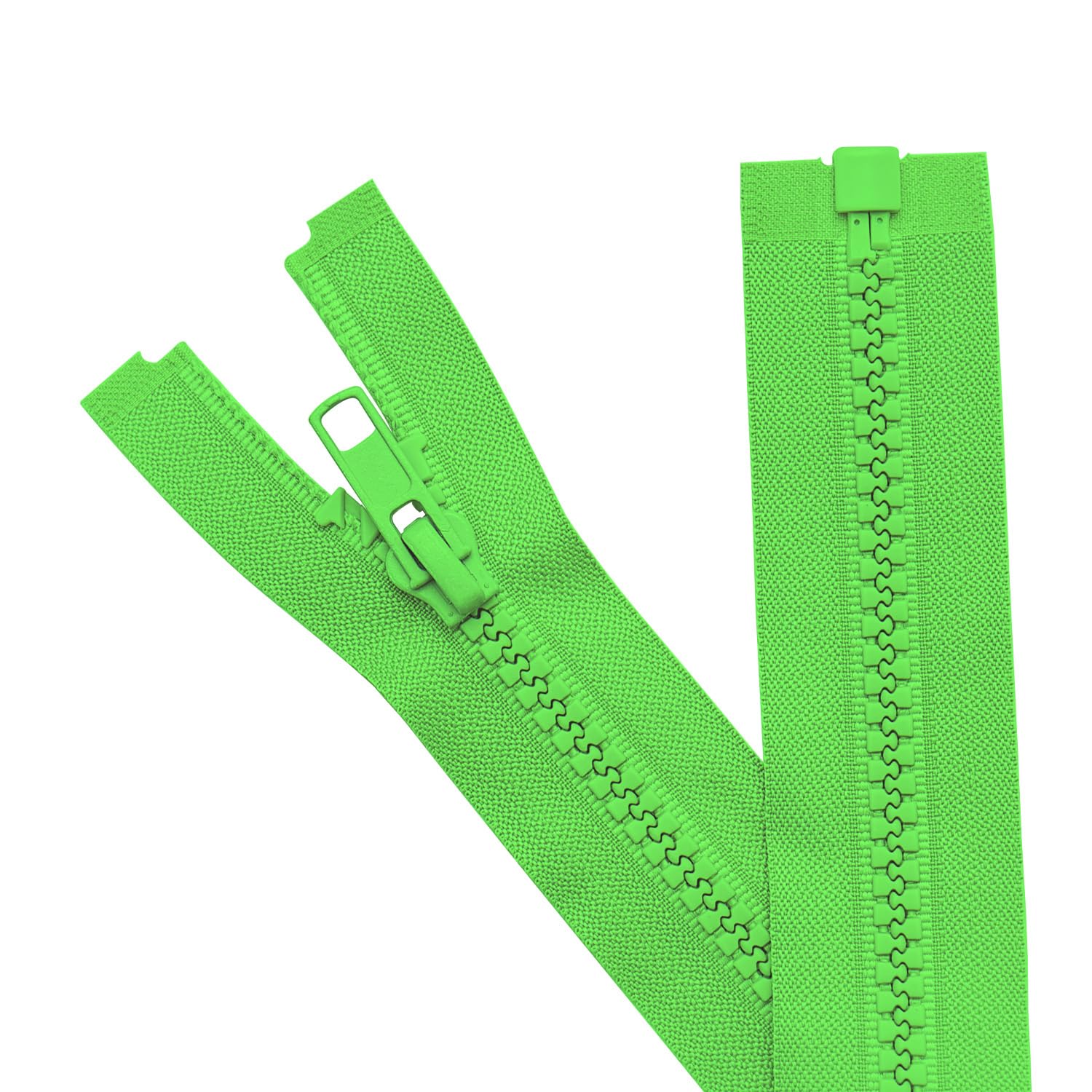 Sawoake 2PCS #5 11 Inch Separating Jacket Zippers for Sewing Coats Jacket Zipper Grass Green Molded Plastic Zippers Bulk Tailor DIY Sewing Tools for Garment/Bags/Home Textile