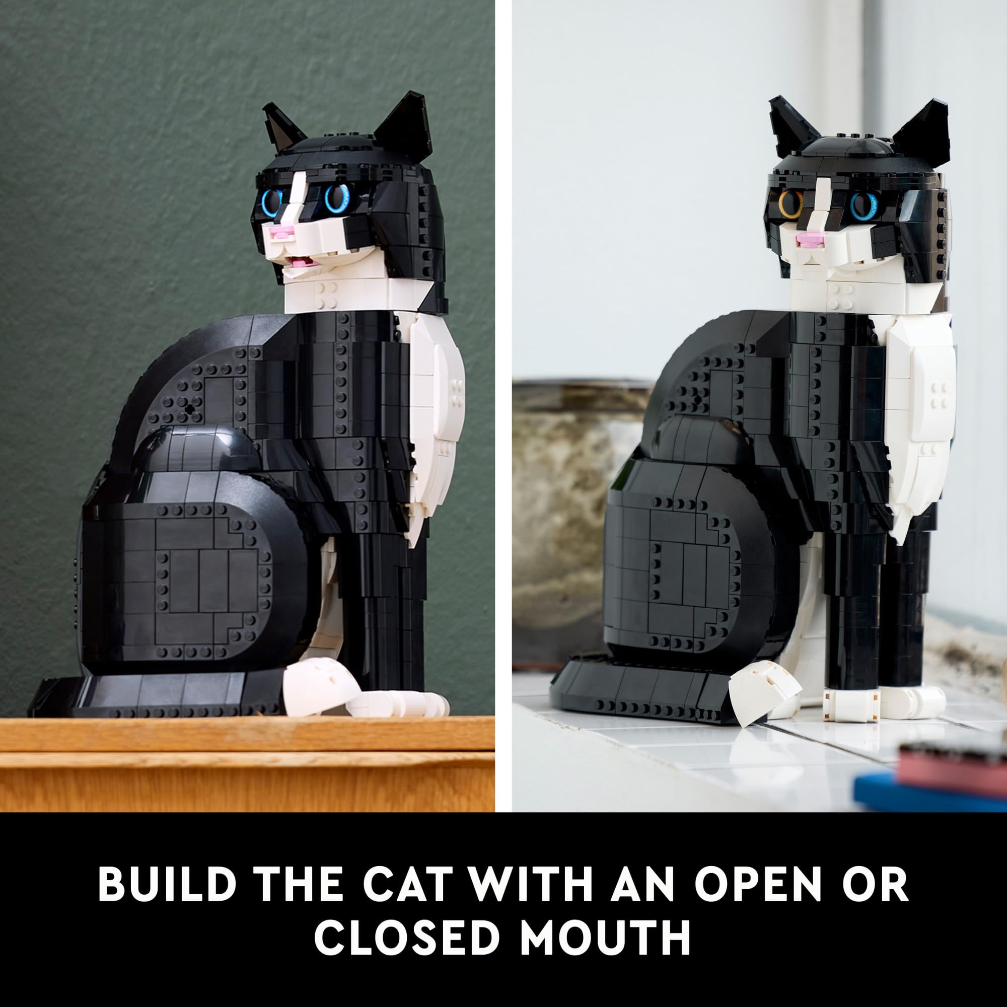 LEGO Ideas Tuxedo Cat - Juegos de construcción para adultos a partir de 18 años - Kit de manualidades para decoración del hogar, salón o dormitorio - Regalo de cumpleaños - 21349