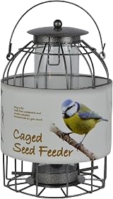 Green Jem Dome Caged Seed Wild Bird Feeder Hammertone Finish view 4