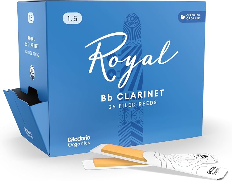 D'Addario Organic Royal Bb Clarinet Reeds 1.5 Strength Bulk 25