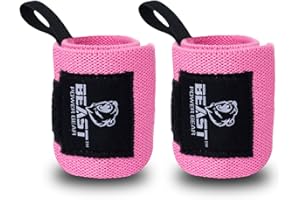 Beast Power Gear Improved Lifting Support & Stability - Gym Wrist Wraps for Weightlifting 14" Premium Quality Hand Wraps with Thumb Loop - Weight Lifting Wrist Wraps for Pain & Support