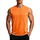 Gofeat Men's Sleeveless Shirts UPF 80+ Quick Dry Tank Tops Workout Gym Muscle Shirts for Running Swim Summer