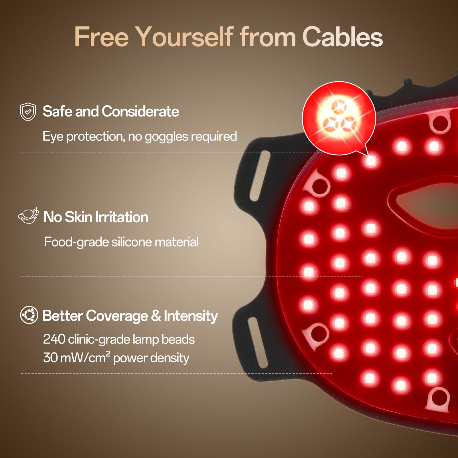 SUERBEATY Red Light Mask, 7 Colors Red Light Mask for Face, Cordless, Soft Flexible, Portable & Lightweight for Home & Travel, Rechargeable Facial Masks for Women & Men (Black)