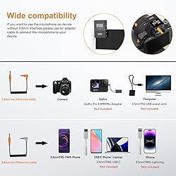 COMICA BoomX-D2 Wireless Lavalier Microphone, 2.4G