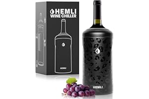HEMLI Wine Bottle Chiller Insulator Sleeve, Keeps Wine and Champagne Cold for 12 Hours, Vacuum Insulated Wine Bottle Cooler