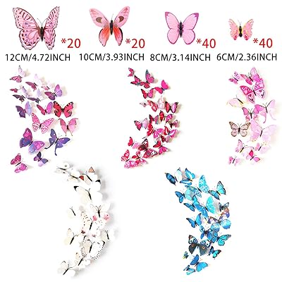 Download Buy Nepak 120pcs 3d Simulation Butterfly Wall Sticker Diy Beautiful Butterfly Wall Decals Removable Mural Stickers Wall Bedroom Living Room Magnets And Glue Sticker Set Kids Room Bedroom Decor 5colors Online In Turkey B08k72s8g3