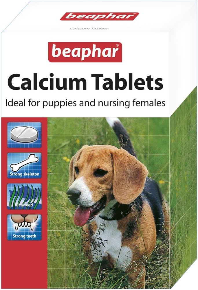 Beaphar Calcium Tablets for Dogs 180 Count Calcium Minerals Seaweed