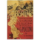 La Boheme Opera Vintage Canvas Printing Wall Art Italian Theatre Giacomo Puccini Classic Prints Posters Wall Decor Art Nouveau Style for Living Room Bedroom Office Gift 12x18inch(30x45cm)