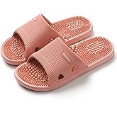 Acupressure Massage Slippers for Plantar Fasciitis for Women Acupuncture Slippers Arthritis Neuropathy Pain Relief Non-Slip Massage Sandals Womens Stress Relief Gifts for Bath (US Women 5.5-6, Pink)
