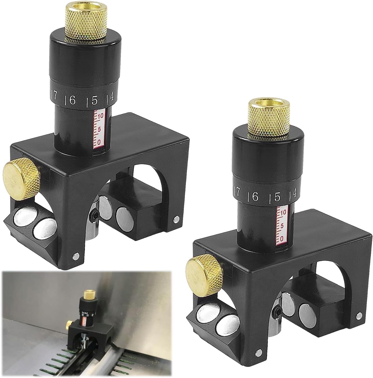 YUMILI Planer Blade Setting Mask, 2 Pieces Magnetic Planer Blade Setting Mask Woodworking Tool for Wood Splicer Tool Pe