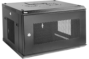 Tecmojo 6U Wall Mount Rack Network Cabinet for 19”IT Equipment,with Lockable Mesh Door and Side Panels,Cooling Fan,450mm Depth for Electronics/Security/Audio/Video/AV Equipment/Data Rack